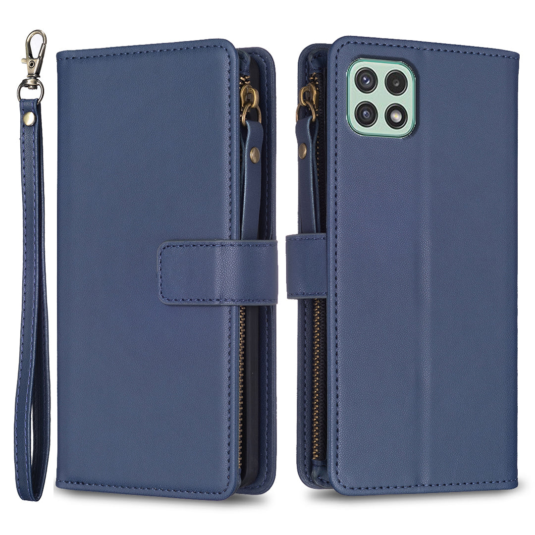 BF Style-19 for Samsung Galaxy A22 5G (EU Version) PU Leather Case Zipper Pocket Phone Cover with Stand Wallet BF Style-19 for Samsung Galaxy A22 5G (EU Version) PU Leather Case Zipper Pocket Phone Cover with Stand Wallet